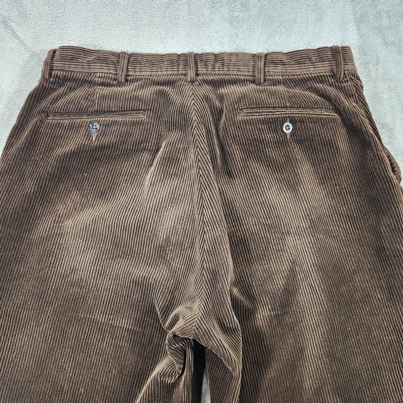 Polo Ralph Lauren Corduroy Pants Mens 35x32 Brown Flat Front Wide Wale Chino - Picture 6 of 16